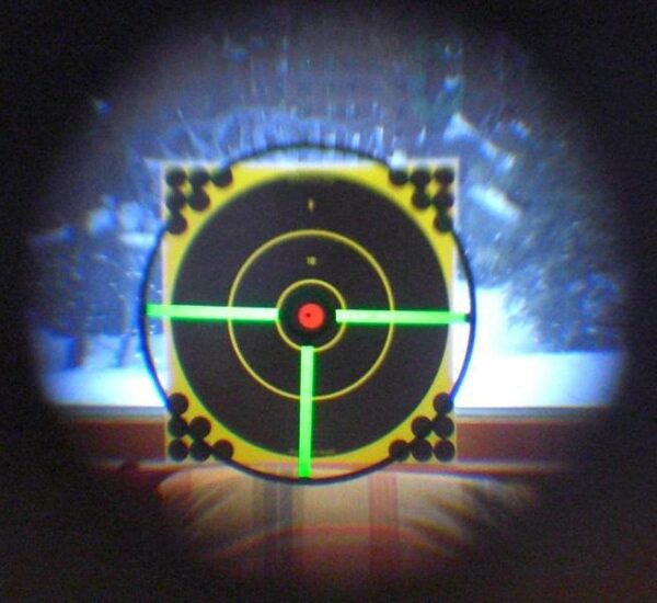 A yellow and black target board for pointing