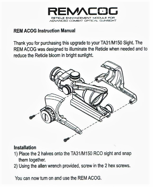The REM ACOG instruction manual